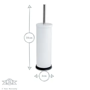 Harbour Housewares - Mismatched Toilet Brush & Bin Set - White