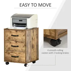 Erve 40cm Wide 3 -Drawer Mobile File Cabinet