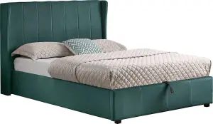 Amelia Plus 5ft Kingsize Storage Lift up Bed Green Velvet Fabric