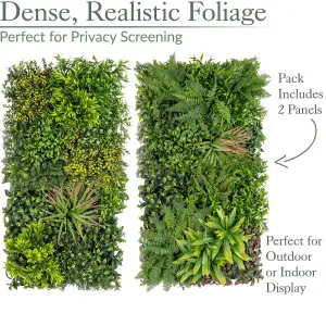 Artificial Plant Living Wall Panels Fence Covering Indoor Outdoor (Set of 4 1m x 1m)