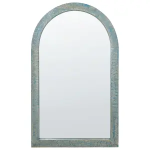 Beliani Rustic Wall Mirror MELAY Wood Blue