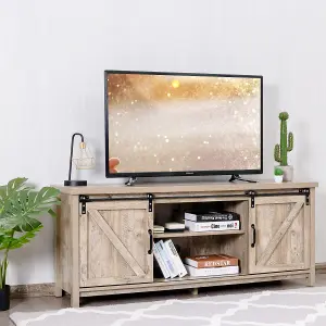 Costway Modern TV Cabinet for 60" Wooden Media Storage Shelves Stand W/ Cabinets