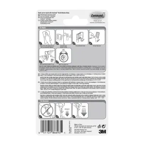 3M Command Small White Utensil Wire hook (Holds)225g, Pack of 3