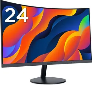 KOORUI 24-Inch Curved Computer Monitor- Full HD 1080P 60Hz Gaming Monitor 1800R LED Monitor HDMI VGA, Tilt Adjustment, Eye Care, Black 24N5C