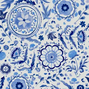 Festival Flowers Floral Blue Wallpaper