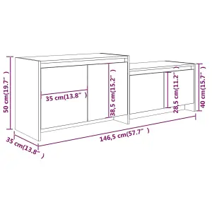 Berkfield TV Cabinet Grey Sonoma 146.5x35x50 cm Engineered Wood