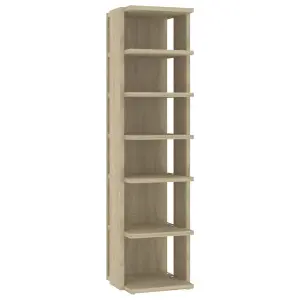 Berkfield Shoe Cabinet Sonoma Oak 27.5x27x102 cm Engineered Wood