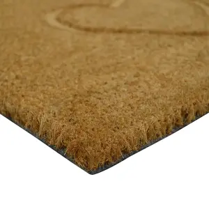 GoodHome Kebir Natural Heart Scraper mat, 40cm x 60cm