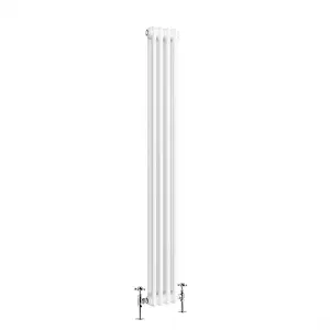 Right Radiators 1800x200 mm Vertical Traditional 2 Column Cast Iron Style Radiator White