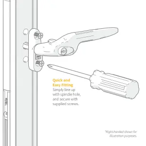 Yale Quartus Inline Window Handle - Black, 10mm