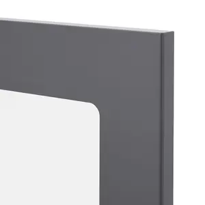 GoodHome Stevia Gloss anthracite Slab Glazed Cabinet door (W)500mm (H)715mm (T)18mm