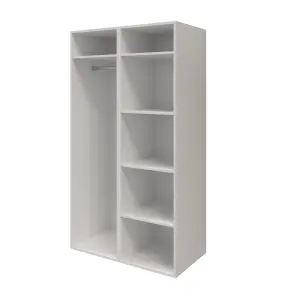 GoodHome Atomia Freestanding Matt white Chipboard Mirrored Wardrobe (H)1875mm (W)500mm (D)580mm