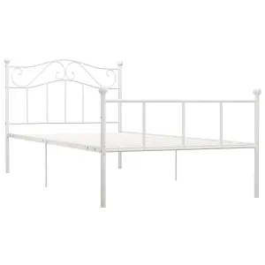 Berkfield Bed Frame White Metal 100x200 cm