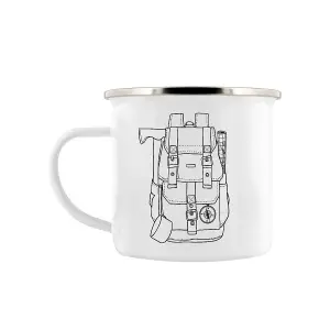 Grindstore Rucksack Enamel Mug White/Black (One Size)