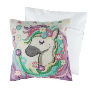 TAP CUSH UNICORN - Half Cross Stitch / Tapestry Kit: Cushion: Unicorn - Trimits