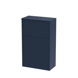 Cloakroom Suite - Left Hand 440mm Vanity, WC Unit, Toilet and Tap - Blue/Brass