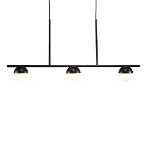 Nordlux Contina 3-Spot Indoor Dining Kitchen Pendant Ceiling Light in Black (Diam) 10cm