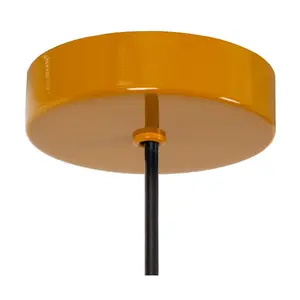 Lucide Macarons Retro Pendant Light 24.5cm- 1xE27 - Ocher Yellow