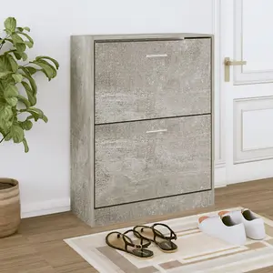 Shoe Cabinet Concrete Grey 63x24x81 cm Engineered Wood