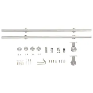 Berkfield Sliding Door Hardware Kit 183 cm Stainless Steel Silver