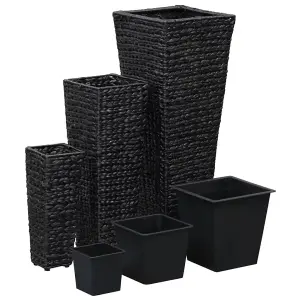 Berkfield Garden Raised Beds 3 pcs Water Hyacinth Black