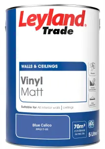 Leyland Trade Vinyl Matt Walls & Ceilings Emulsion Paint Blue Calico (PPG17-05) 5L