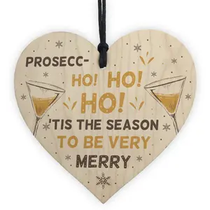 Red Ocean Funny Christmas Gift Gift Wooden Heart Prosecco Sign Gift