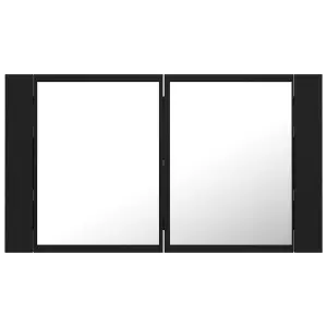 Berkfield LED Bathroom Mirror Cabinet Black 80x12x45 cm