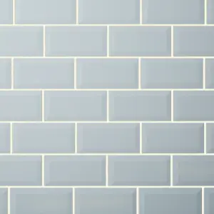 Trentie Blue Gloss Metro Ceramic Indoor Wall tile, Pack of 40, (L)200mm (W)100mm