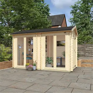 12ft x 6ft (3500mm x 1750mm) Horsforth " The Lincoln" 19mm Log Cabin with 4 Full Pane Windows