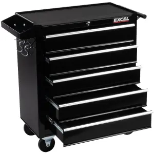 EXCEL 5-Drawer Roller Cabinet - Black