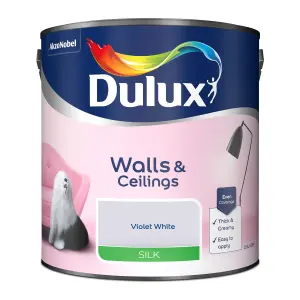 Dulux Natural hints Violet white Silk Emulsion paint, 2.5L