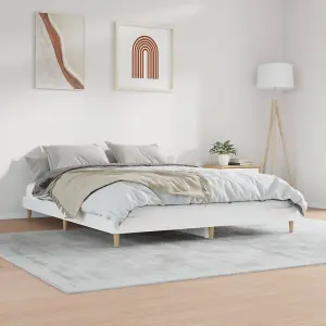 Berkfield Bed Frame High Gloss White 200x200 cm Engineered Wood