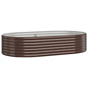 Berkfield Garden Planter Powder-coated Steel 175x100x36 cm Brown