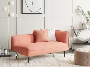 Right Hand Boucle Chaise Lounge Peach Pink CHEVANNES