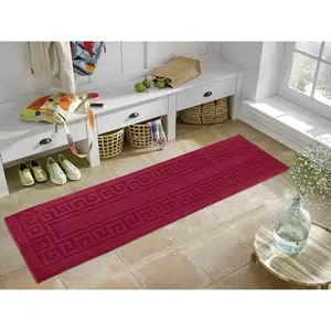 Millfield Greek Key Door Mat Dark Grey / 80cm W x 300cm L