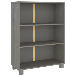 Berkfield Book Cabinet Light Grey 85x35x112 cm Solid Wood Pine