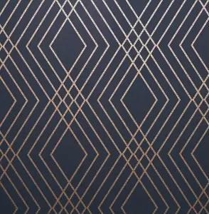 Fine Decor Shard Trellis Navy Wallpaper FD42605