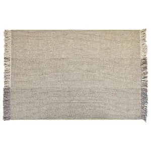 Wool Area Rug 140 x 200 cm Grey TEKELER