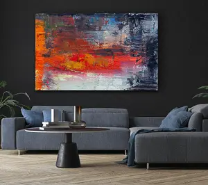 Textured Paints Colours And Darks Canvas Print Wall Art - Medium 20 x 32 Inches