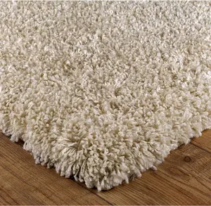 Modern Extra Large Small Soft 5cm Shaggy Non Slip Bedroom Living Room Carpet Runner Area Rug - Light Beige 60 x 110 cm