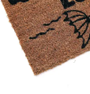 Coco&Coir Natural Coir Eco-Friendly Indoor Outdoor Heavy Duty Weather Themed Entrance Door Mat 45 x 75 cm RAIN OR SHINE