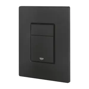 Black Wall Hung Toilet WC Pan with GROHE 0.82m Concealed Cistern Dual Flush  Frame - Phantom Black