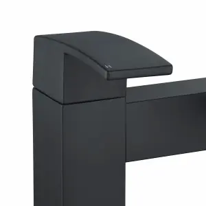 Nes Home Seirra Waterfall Bath Filler & Basin Mixer Taps & Waste Matte Black