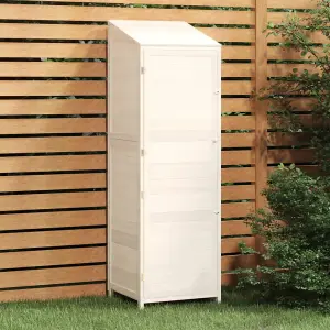 Berkfield Garden Shed White 55x52x174.5 cm Solid Wood Fir