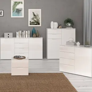 Sienna Bedside in White/White High Gloss