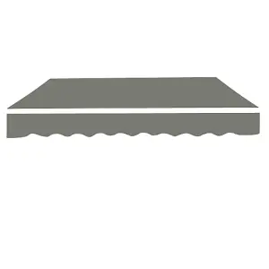 SunDaze 4.5x3m Garden Awning Replacement Fabric Top Cover Front Valance Grey