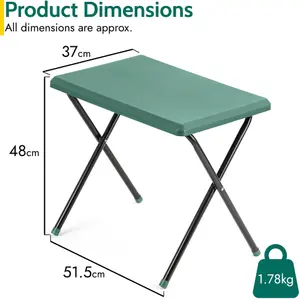 Folding Camping Table Small Lightweight Portable Outdoor Picnic Aluminium Legs Green