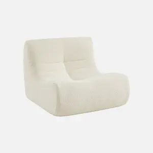 sweeek. Pair of 1-seater armchairs in boucle fabric Sokol duo White 91x105x72 cm