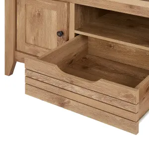 Beliani Traditional TV Stand Light Wood AGORA